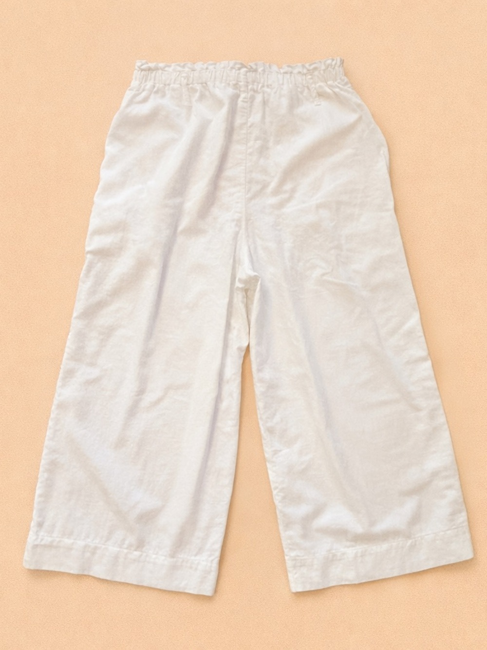 Bella Dahl White Linen Blend Wide Leg Pants Button Front Size L - Picture 3 of 10